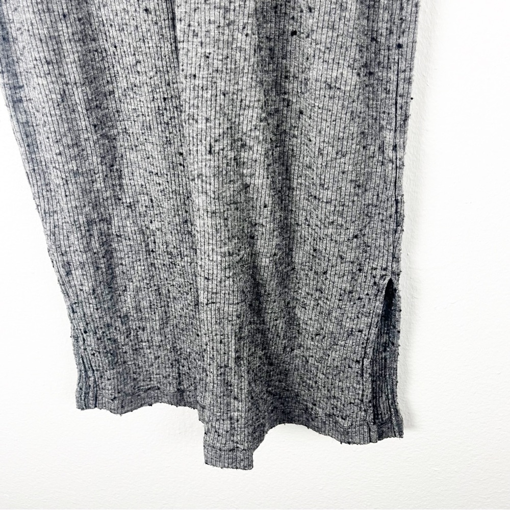 MADEWELL Gray Textured Wool Blend Mock Neck Side Splits Midi Dress, Size Medium - Picture 8 of 8